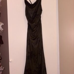 ROMWE Black Cowl Neck Slip Maxi Dress